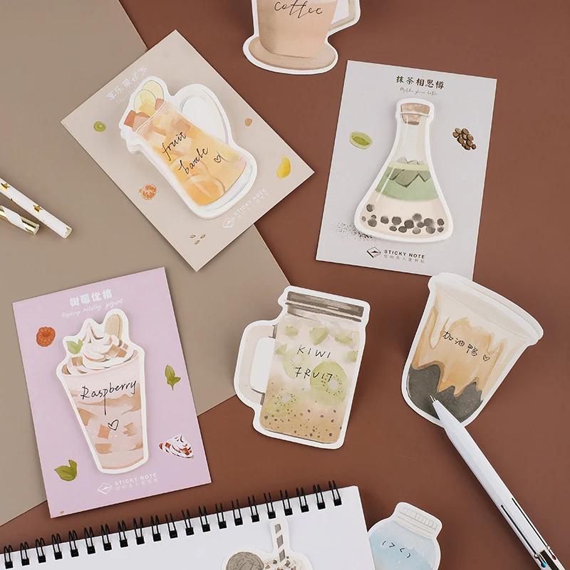 

1PC Kawaii Cute Fruit Tea Milk Sticker Bookmark Marker Memo Pad Flags Sticky Note Stationery School Supplies Papeleria sl1675