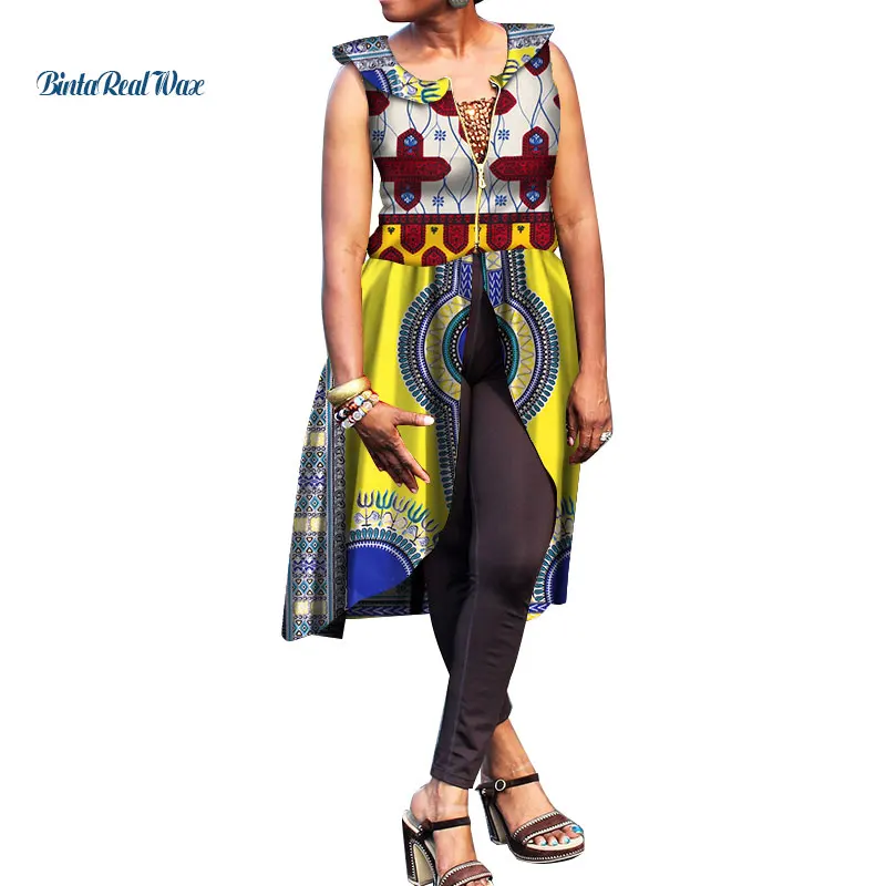 2018 Для женщин Питер Пэн воротник молния платье длинная рубашка Базен Африканский Воск Принт платья для Для женщин традиционные