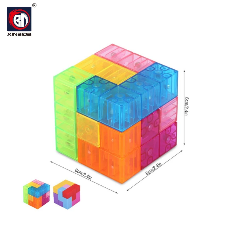 

Good quality ABS plastic material Magic Magnetic Cube Magnetic building puzzle 3D DIY magnetic cube toys
