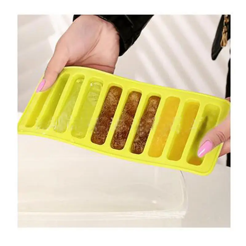 

10 long strip silicone ice cube ice cube mold thumb biscuit mold strip silicone chocolate mold color random