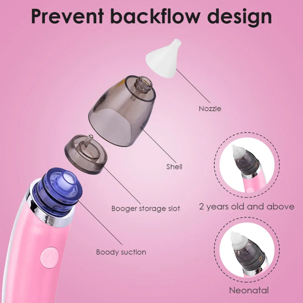 Детский носовой аспиратор, Электрический Безопасный гигиенический очиститель носа, Сопли для полости рта, присоска, Младенческая носовая слизи, бегущая ноздри, всасывающее очищающее средство