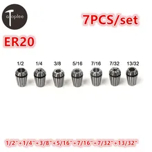 7PCS 7 32 1 2 ER20 Spring Collet 7 Types Precision Spring Chuck Set For CNC