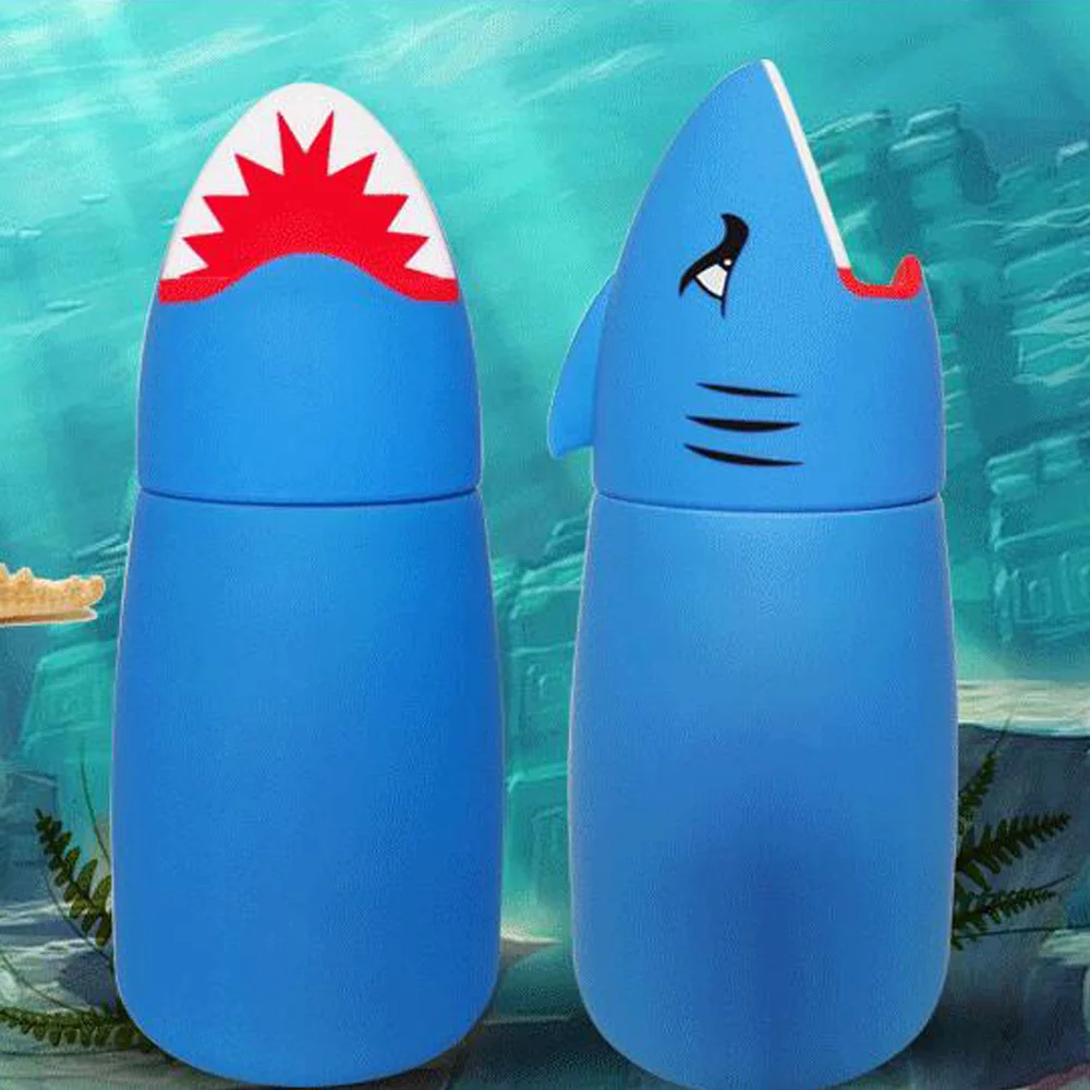 Kitchen Tools Creative cartoon glass 400ML thermos bottle High Temperature Resistant Water Cup for Shark thermal mug termos  (5)