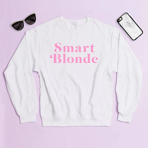 blonde crewneck sweatshirt