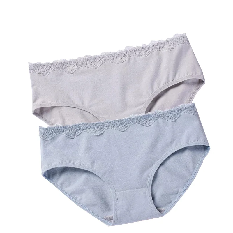 

DEWVKV Women Low-rise 2019 Hot Sale Lingerie Pure Color Underwear Cotton Panties Women's 2 pieces Sexy Panties Hjh