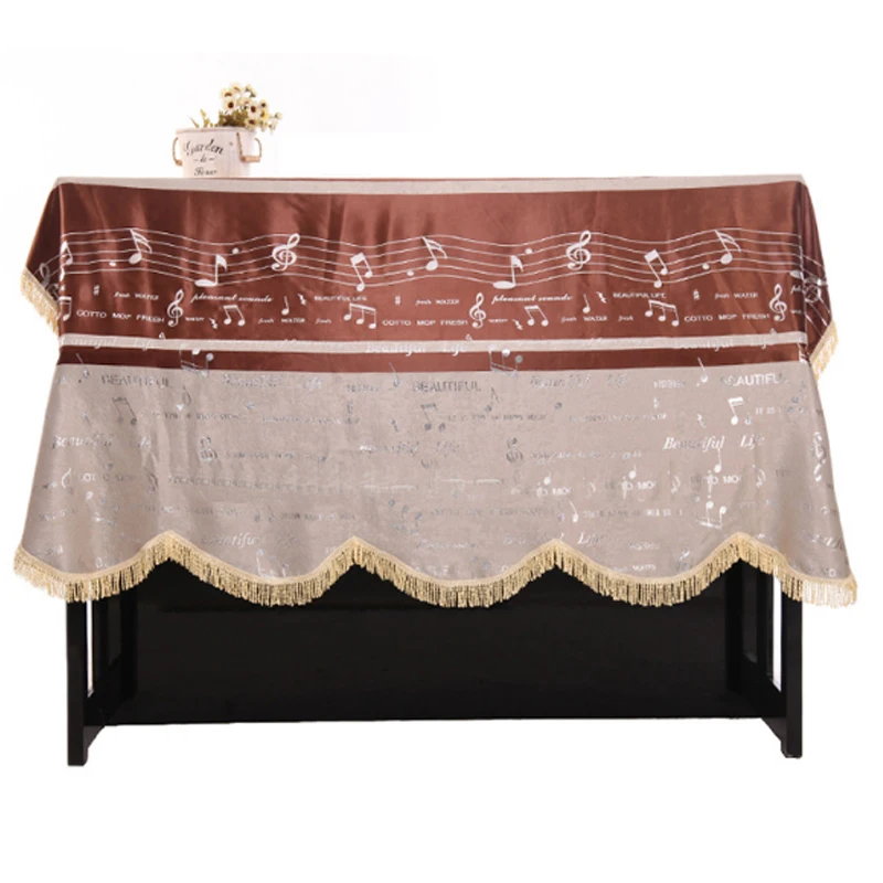 Пыленепроницаемая практичная Крышка для пианино в европейском стиле, уплотненная ткань, украшенная макраме, для универсального вертикального пианино