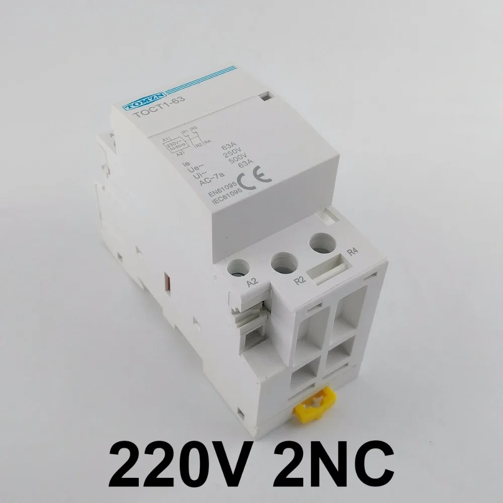 TOCT1 Американская классификация проводов 2р 63A 220 V/230 V 50/60HZ Din rail бытовой ac Контактор В соответствии с стандартом 2NO или 2NC или 1NO 1NC