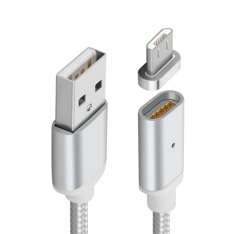 Магнитный Micro USB кабель нейлоновый Плетеный светодиодный индикатор синхронизации данных магнитное зарядное устройство, кабель для samsung HTC, Huawei, Xiaomi Android телефонов