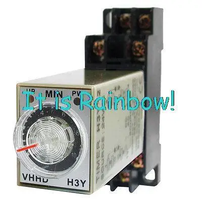 

Free Shipping DC 24V 10Min 0-10 Minute Delay Timer Time Relay H3Y-2 + 8 Pin DIN Rail Socket