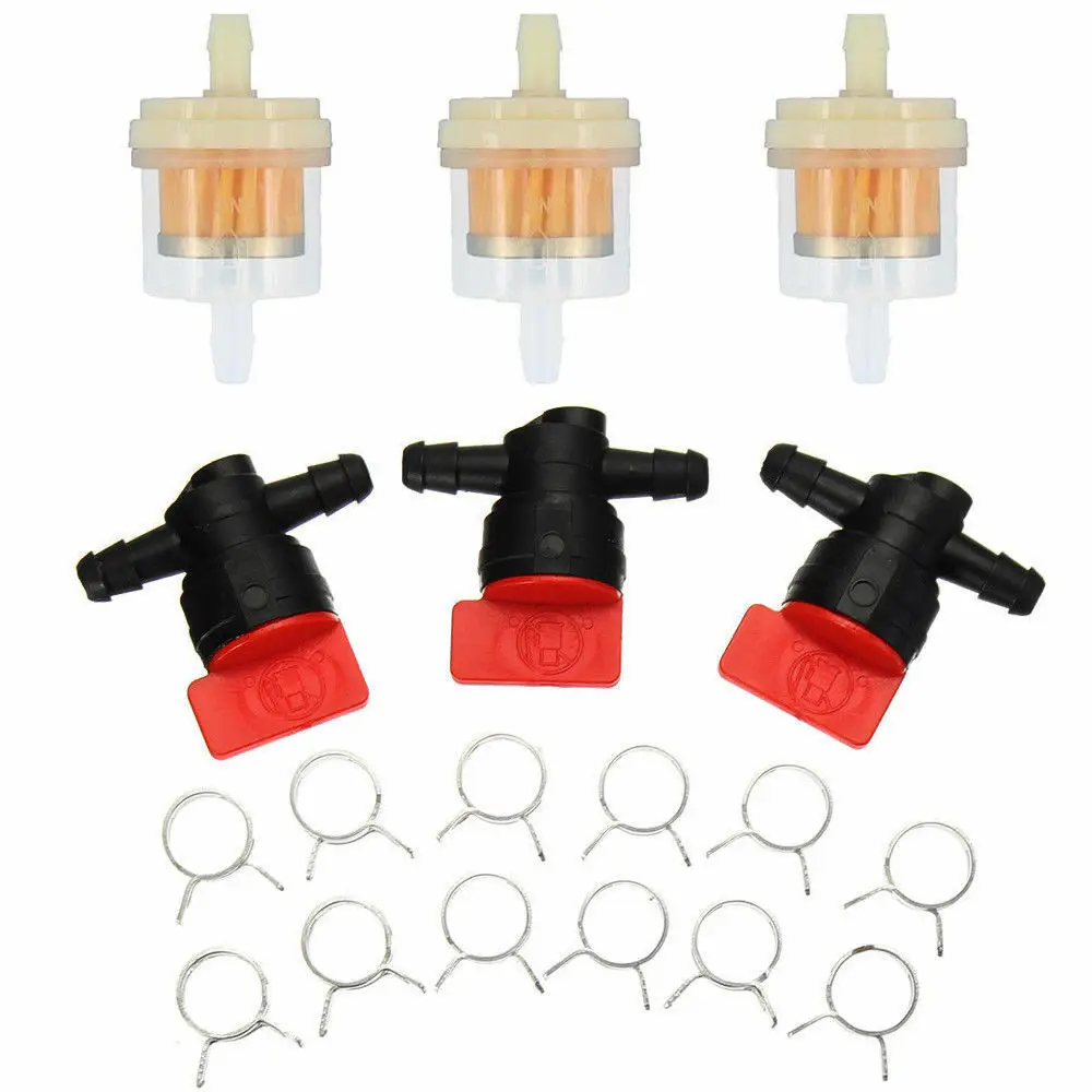 1/4 Inch Line Fuel Filter Shut Cut Off Valve Clamp For Briggs &amp Stratton 494768 Filters Kits | Дом и - Цена: 