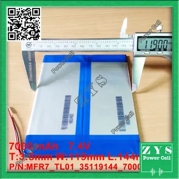 

Safety Packing (Level 4) Universal 7000mAh 7.4V Battery for 9-12" Tablet PC - Silver + Blue
