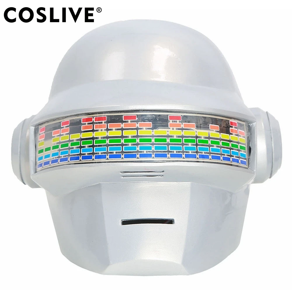 Coslive шлем Daft Punk Хэллоуин маски бренд голосовое управление версия ПВХ Белый Полный головной Косплей Шлем с светодиодный подсветкой