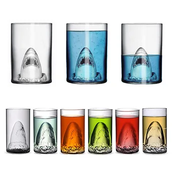 

Beer individuality creative shark head Bar glass of red wine liquor brandy whisky glass chic green lead-free 300ml