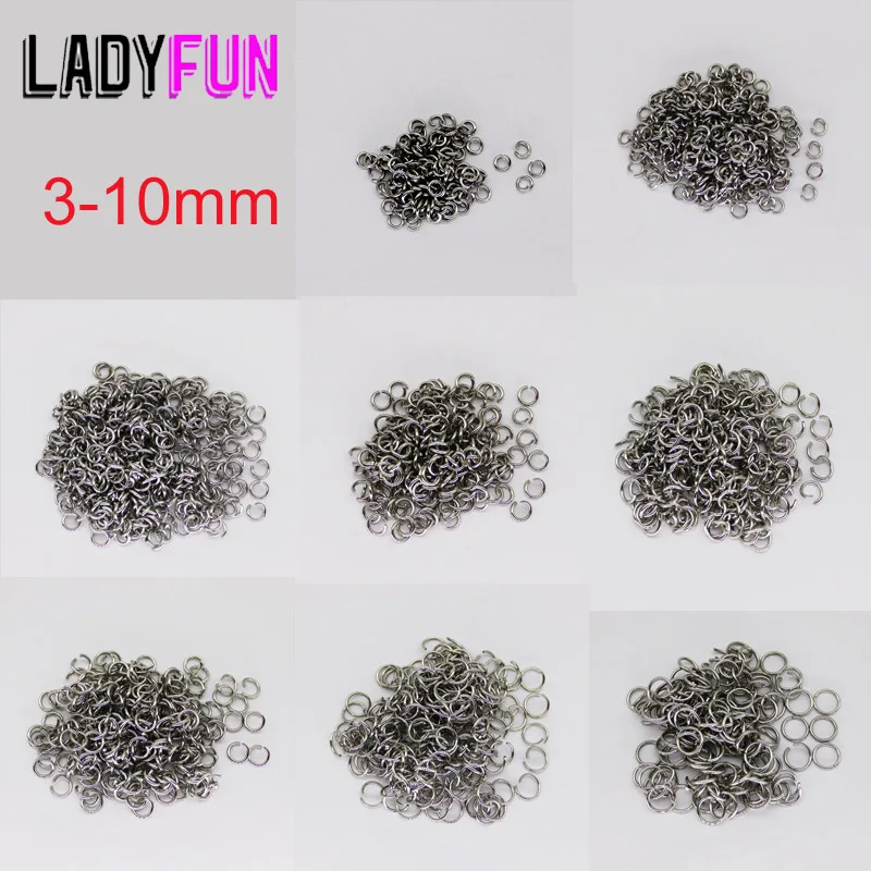 

Stainless Steel Open Jump Rings Split Rings 3/ 4/5/6/7/8/9/10mm jewelry rings DIY Jewelry Making Supplies Non Tarnish 100pcs