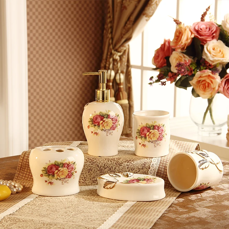 ^*Best Offers European style ceramic sanitary ware, five sets of luxury luxury bathroom, toiletries, Bridal Gift