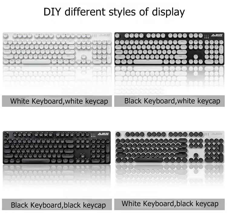 Ajazz паровой панк 104 ключ ABS Круглый Ретро ключ крышка прозрачная DIY Накладка для кнопки для 104 ключа/87 ключ механическая клавиатура