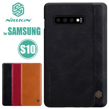 

for Samsung Galaxy S10 Case Nillkin Qin Flip Leather Case Luxury Business Slim Phone Case Back Cover for Samsung S10 Nilkin Capa