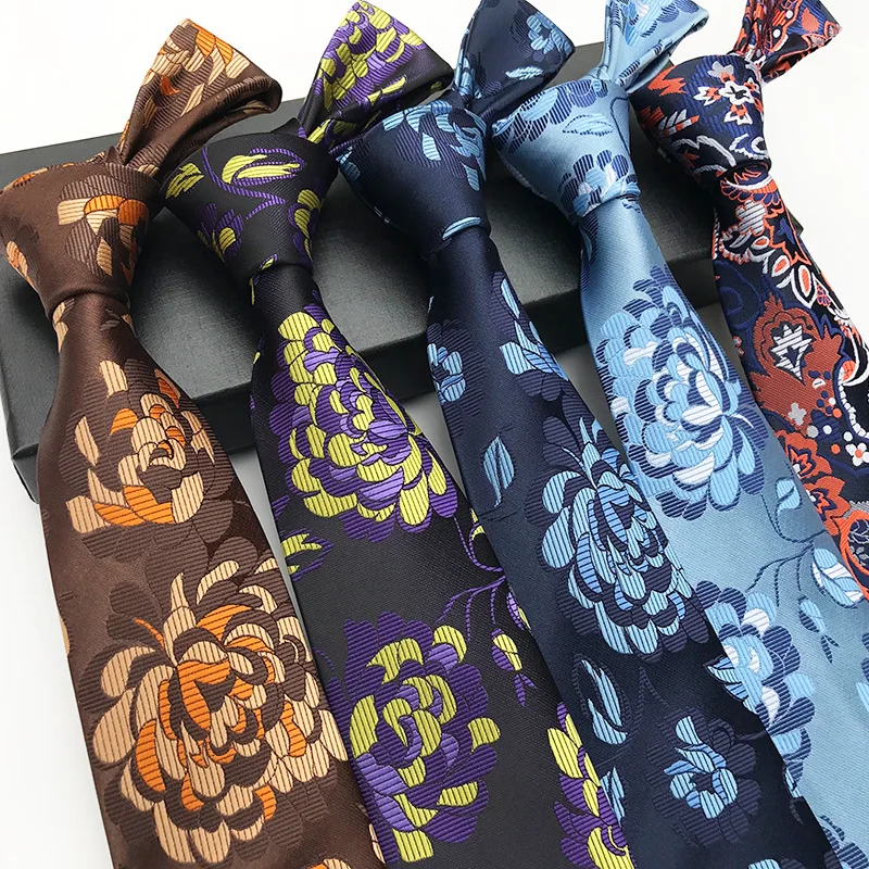 

Professional Designer Design Men's Big Flower Tie Necktie Casual Formal Party Wedding Neckties Flowers Silk Neckties
