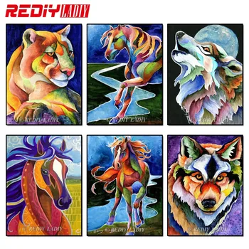 

REDIY LADIY Diamond Embroidery Animals 5D Diy Diamond Painting Cross Stitch Lion Full Square Drill Rhinestone Mosaic Decoration