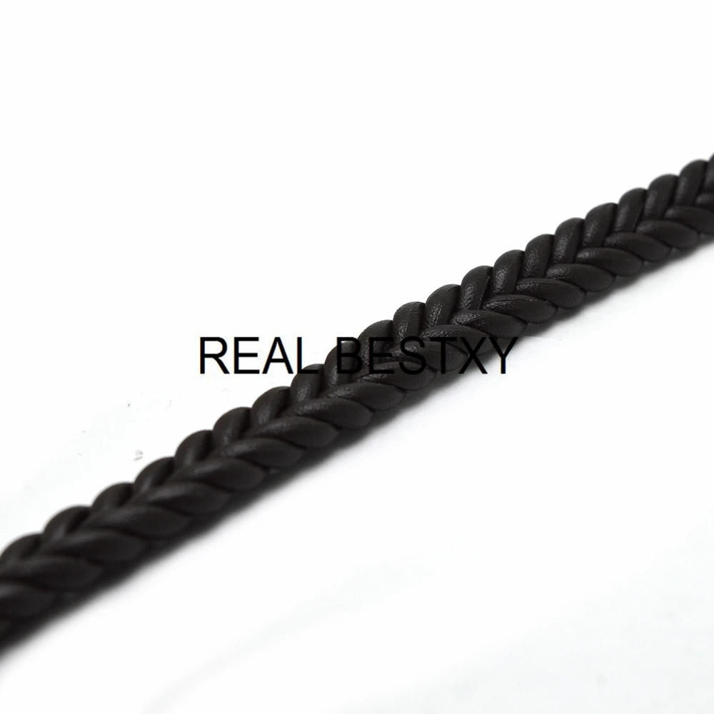 Настоящий BESTXY, 1 м/лот, 12 мм* 6 мм, Плетеный кожаный шнур для изготовления браслетов, круглые плетеные кожаные шнуры для браслетов, ювелирных изделий