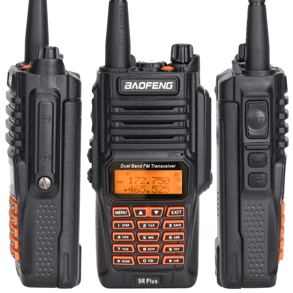 Baofeng UV-9R плюс IP67 Водонепроницаемый 8 W мощный 10 км Long Range Walkie Talkie cb радио Двухзонный модуль подключения к хосту радио обновленную УФ 9R