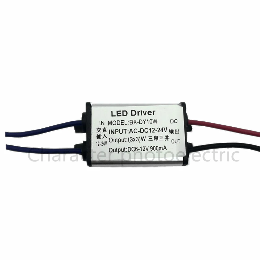 

DC 12-24V 10w waterproof LED Driver Waterproof IP67 Output DC 6-12V 900 mA Power Supply For LED light