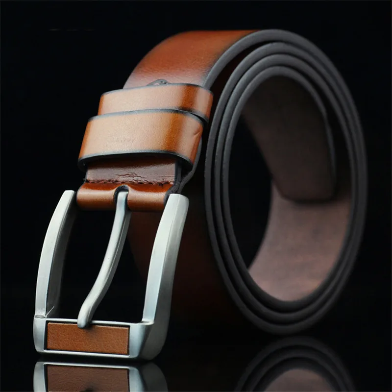 

New Men Leather Belt Single Prong PIN Buckle Luxury Strap Retro Designer PU Belt for Business Casual Jeans Waistband
