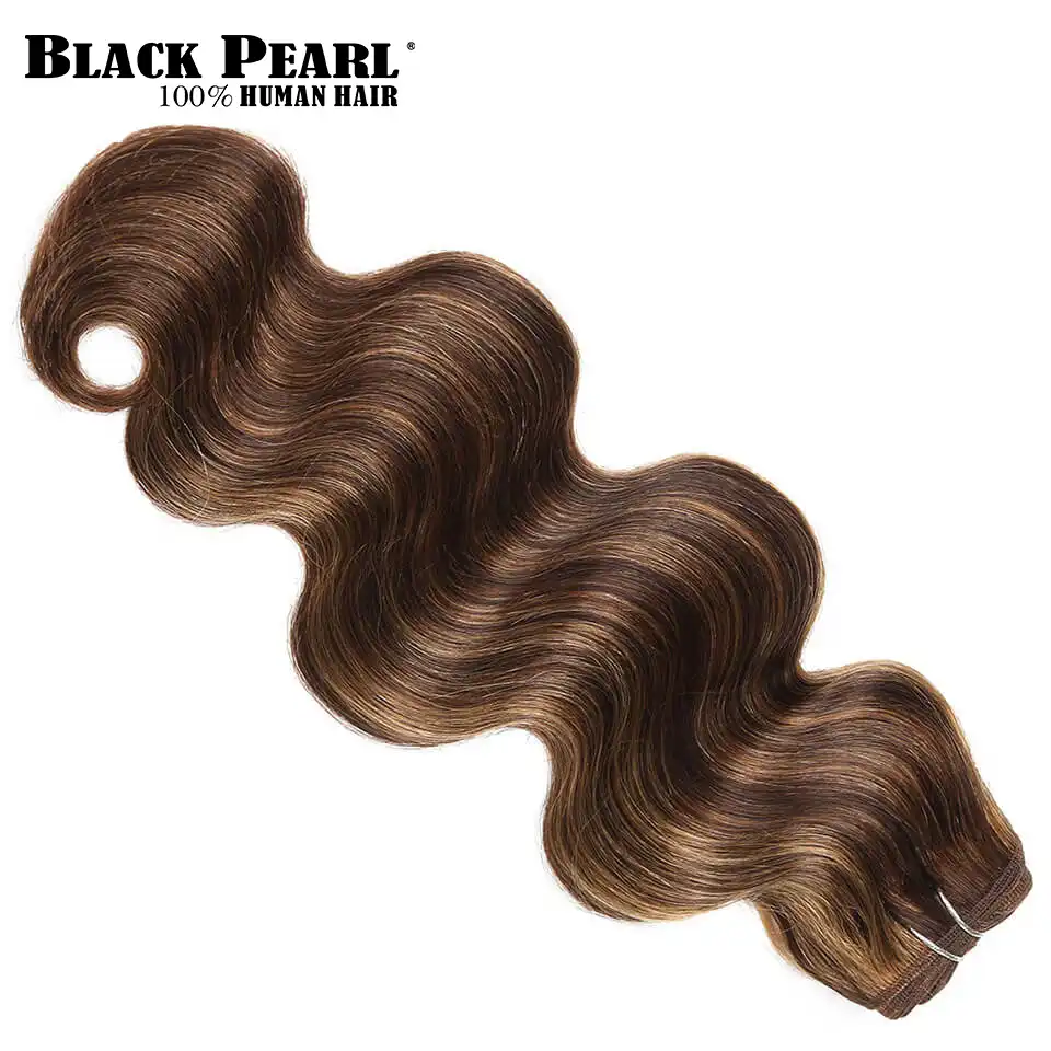 Black Pearl Brown Blonde Human Hair Indian Body Wave Hair Weave