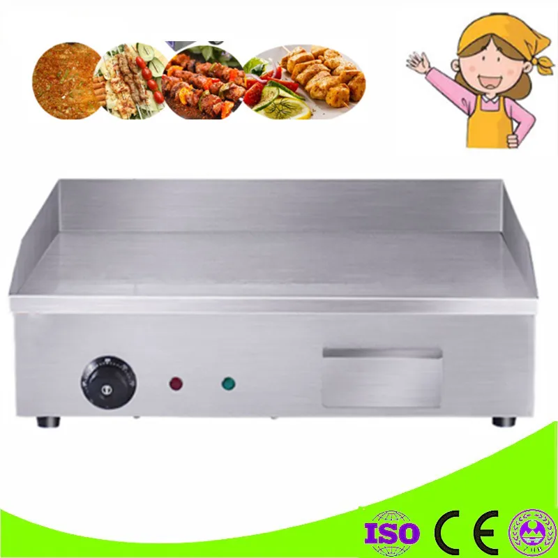 

Commercial 3KW Electric Grill Temperature Control Griddle Stainless Steel Electric Flat Plate Griddle Countertop Grillplatte BBQ