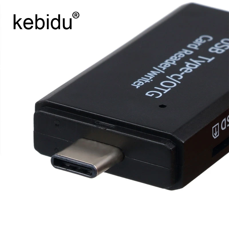 Kebidu 3 в 1 OTG type-C кард-ридер USB 2,0 USB Micro USB комбо 2 слота TF SD type C кард-ридер для смартфонов ПК