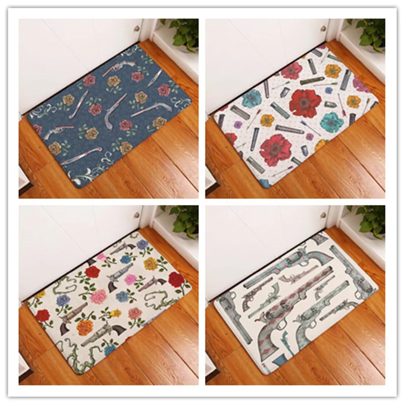 cheap welcome home hallway entrance door mats vintage collection floral gun pattern mats dustproof living room waterproof carpet