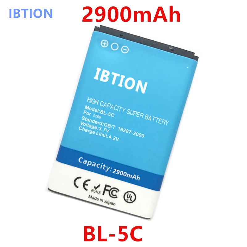 

2900mAh BL-5C / BL 5C High Capacity Battery for Nokia 5130 XpressMusic 6230i 1100/1108/1110/1112/1116/1200/1208/1209/1255/1315