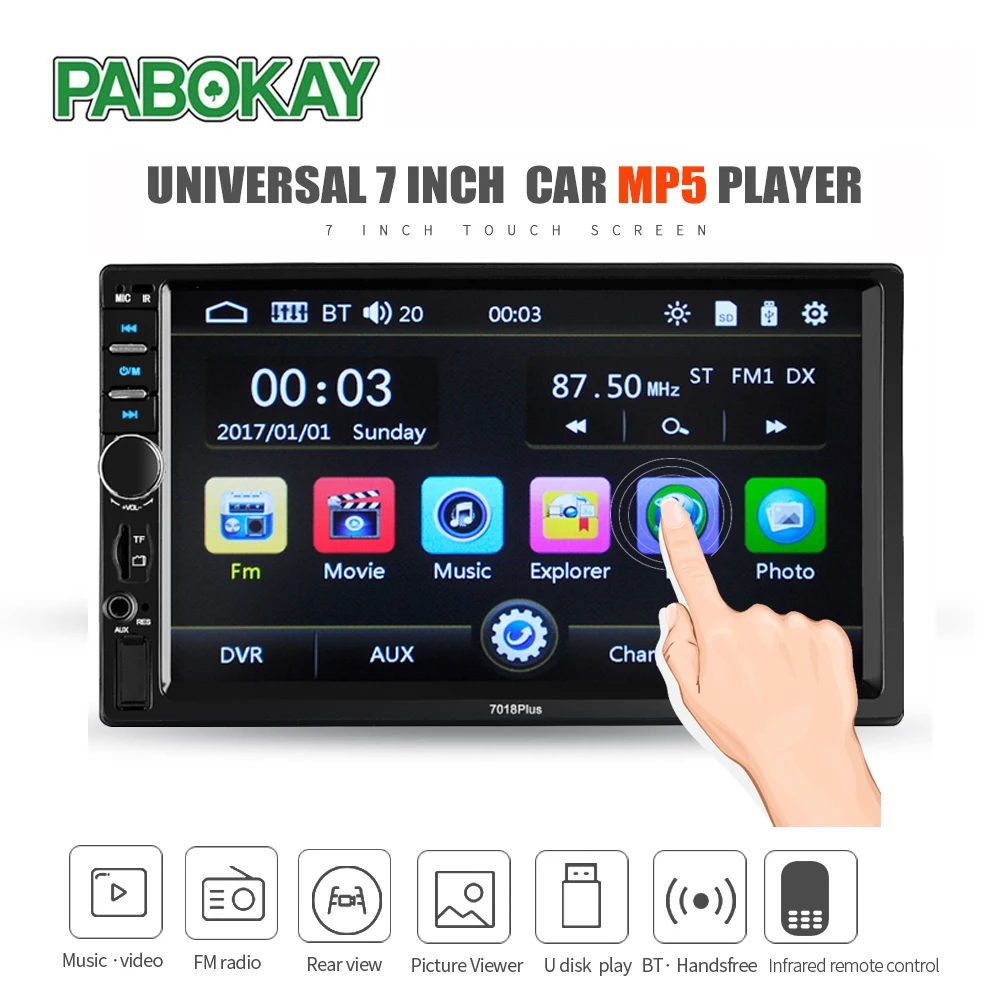 

2 din Car Multimedia Player GPS Navigation with Map 7 inch HD Touch Screen Bluetooth Radio MP3 MP5 Player Radios