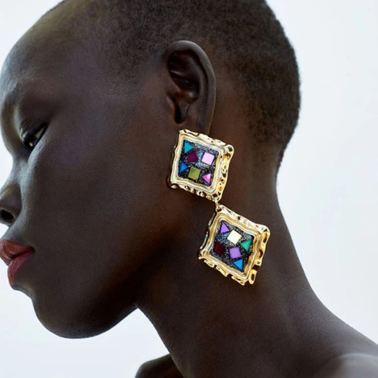 Bohemian Heavy Metal Simple Geometric Statement Earrings Fashion