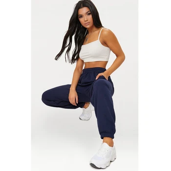 

Women Girl Retro Solid Pants High Waist Elastic Lady Party Loose Casual Pants