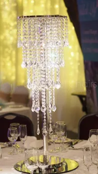 

Free shipment 10pcs lots 100cm tall 33cm diameter crystal wedding centerpice
