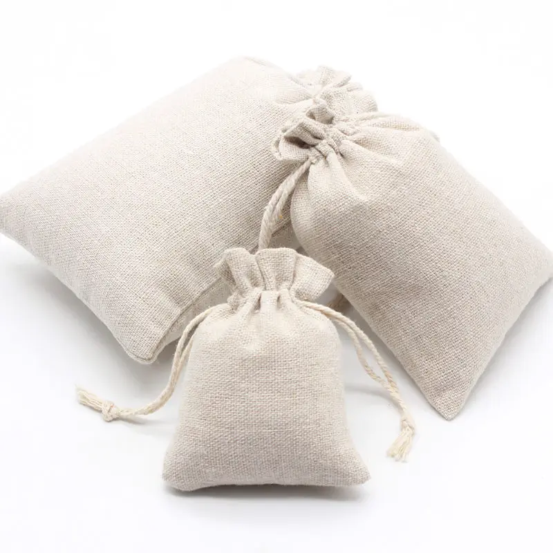 

2pcs Size optional Solid color cotton bag Christmas Gift Bags Chocolate Cotton bundle of scented tea leaves Bags