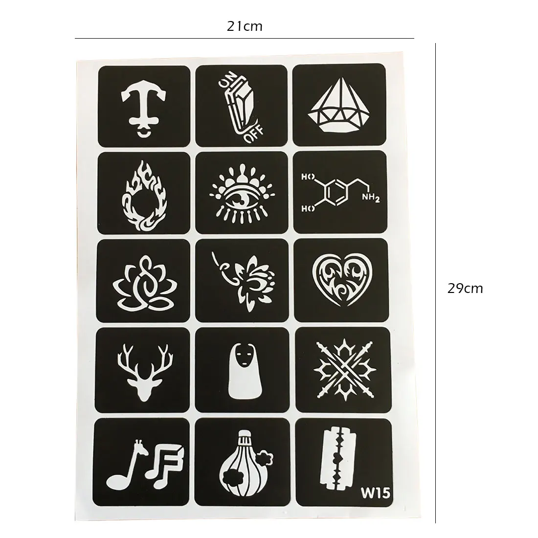 Цветок бабочка мультфильм Аэрограф татуировки Stencil45pcs (15 шт. * 3) Малый трафареты для блестящих татуировок женщина девочки; дети шаблона