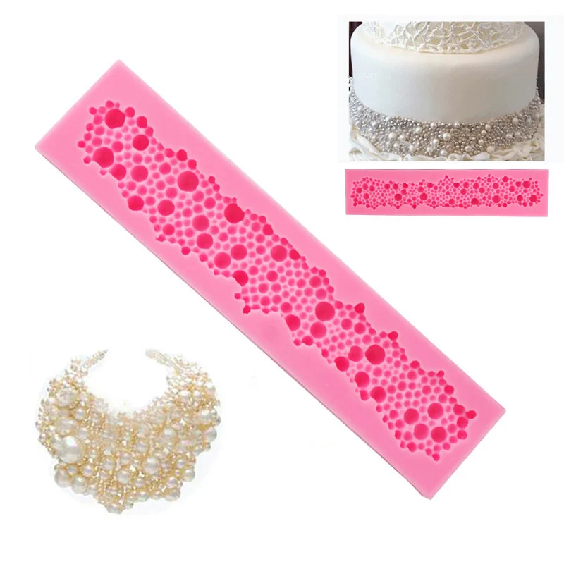 

High quality pearl Silicone Mold Fondant Cake Lace Embossed Cake Mold Sugar Lace Mat Cake Decorating Tool Embossing Mat