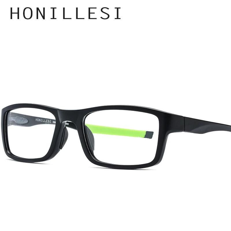 TR90 спортивные оптические очки, оправа для мужчин, квадратные очки для баскетбола, очки, высокое качество, близорукость, для улицы, очки по рецепту - Цвет оправы: Зеленый