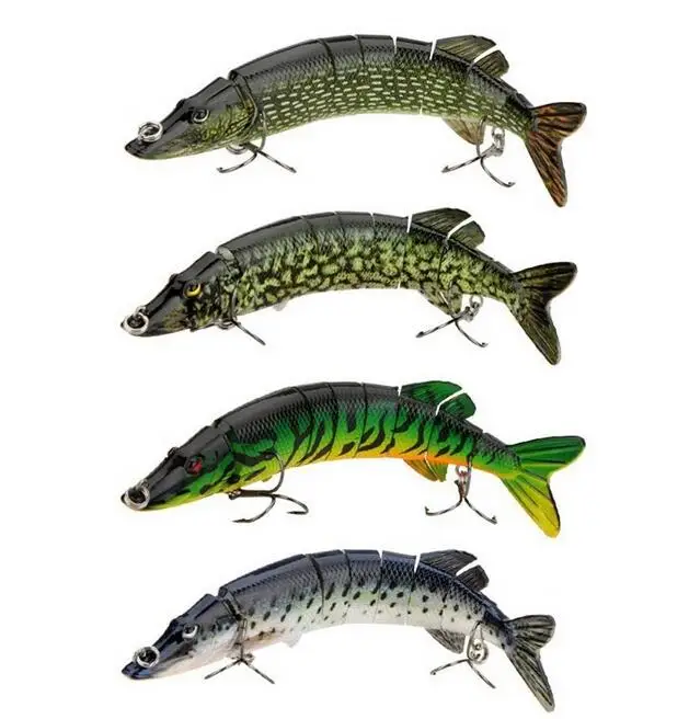 

8" / 20cm 66g Lifelike Multi-jointed Pike Muskie Fishing Lure Swimbait Crankbait Hard Bait Fish Treble Hook Tackle