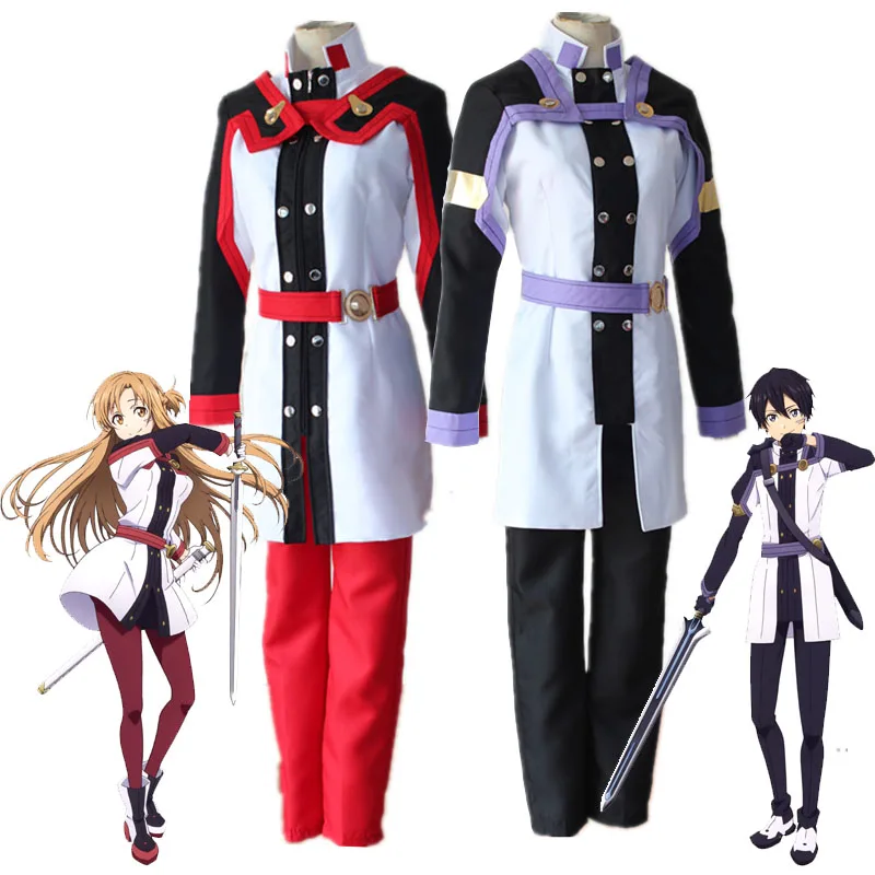 SAO Sword Art Online Film Alfheim Косплей Kirito Yuuki Asuna Kirigaya Kazuto костюм для Хэллоуина комплект
