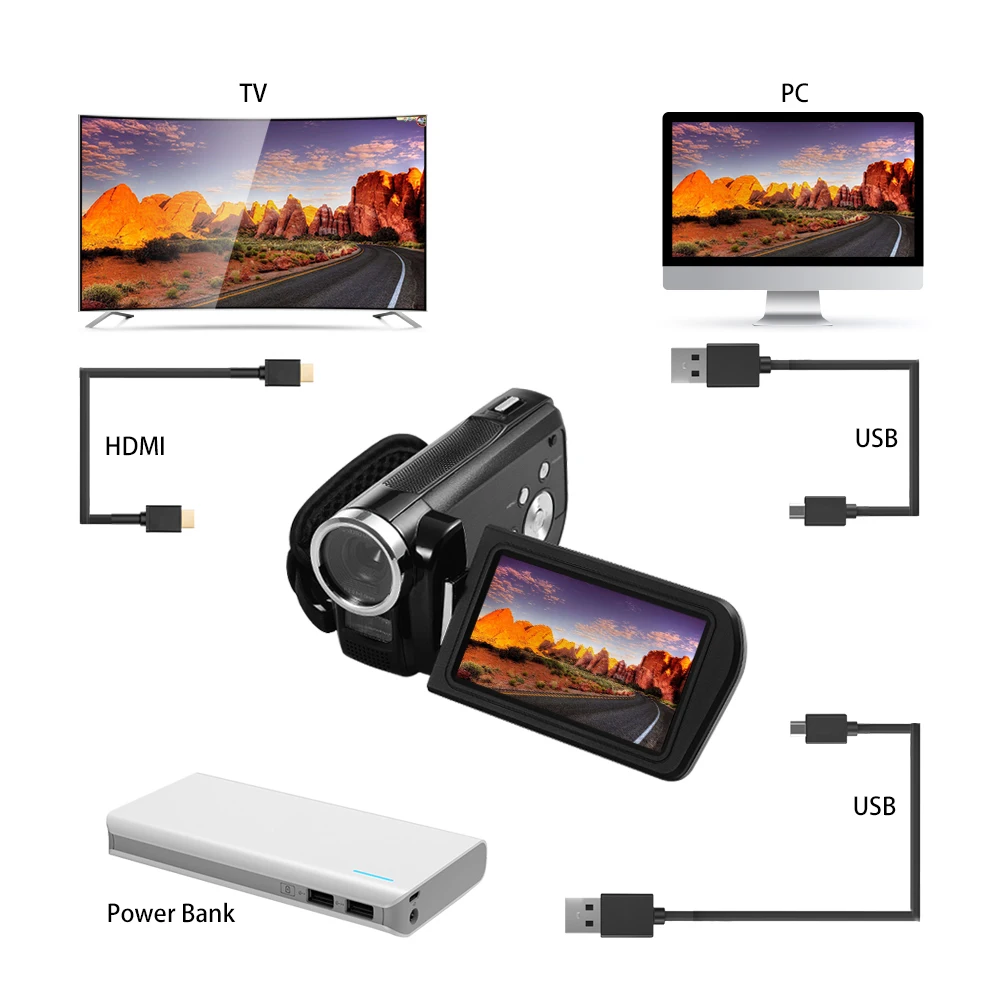 Ordro Портативная Цифровая видеокамера HDV Z3 1080P FHD 24.0MP 16X цифровой зум Мини с 3 0