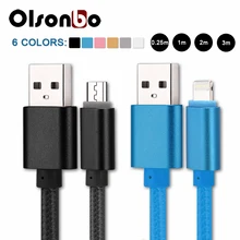 5V 2A Micro Usb Cable Mobile font b Phone b font Cables Nylon Data Charging For