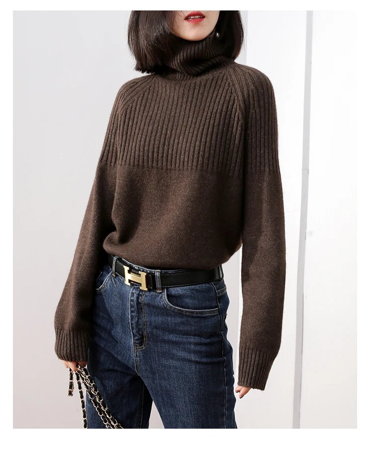 Lafarvie новая шерсть смешанная с кашемиром водолазка свитер для женщин осень зима теплый пуловер с длинным рукавом Женский вязаный джемпер S-XL