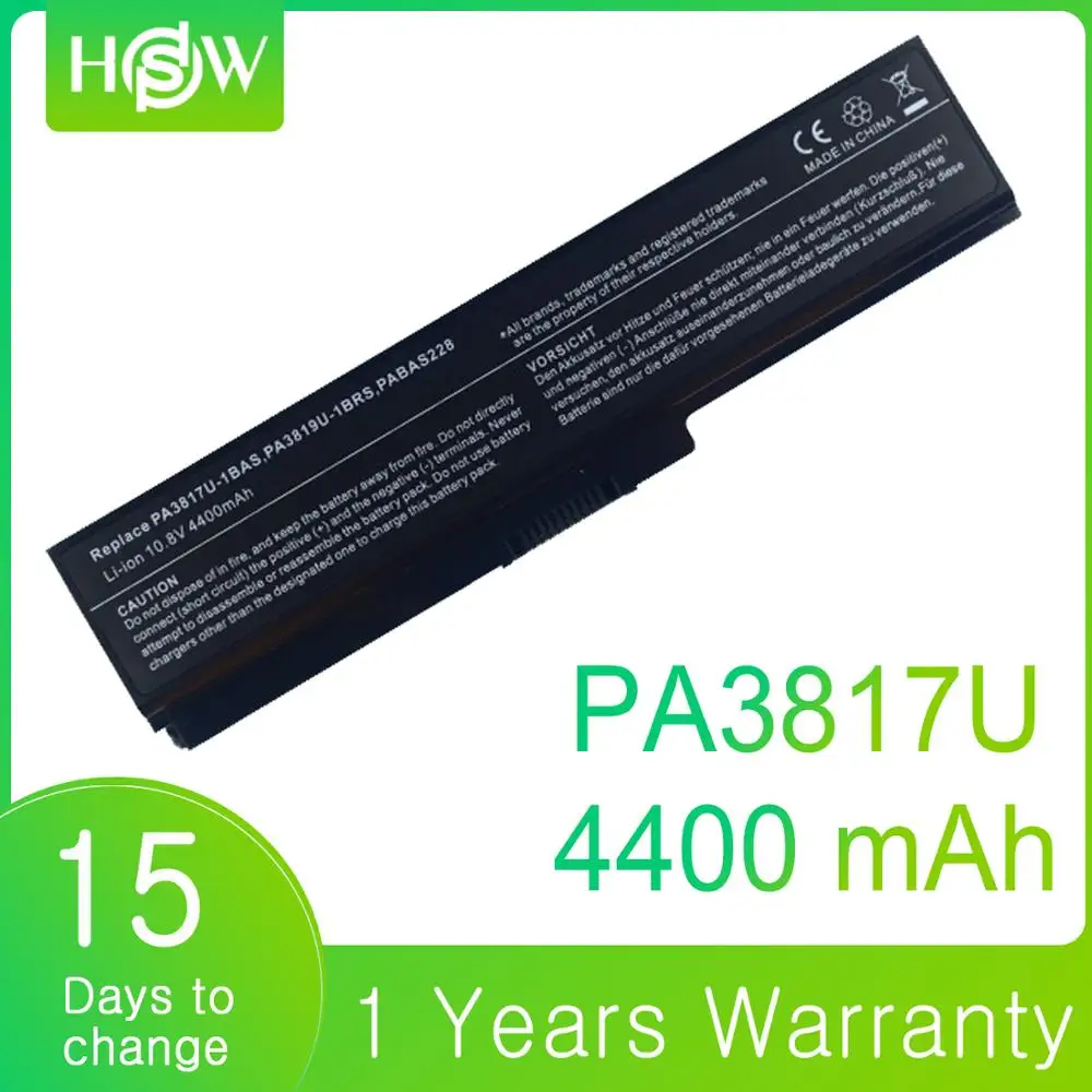 

PABAS230 PABAS229 PABAS228 PABAS227 PA3817 PA3816U-1BRS Laptop Battery for Toshiba Satellite L770 L775 L300 L500 L750 A600 A655