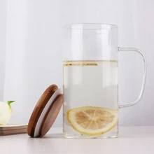 650 мл бамбука крышка офисная чашка боросиликатного жар-устойчивость к высокой температуре не содержащее свинец стекло чашки ручной работы цветок чашка с ручкой