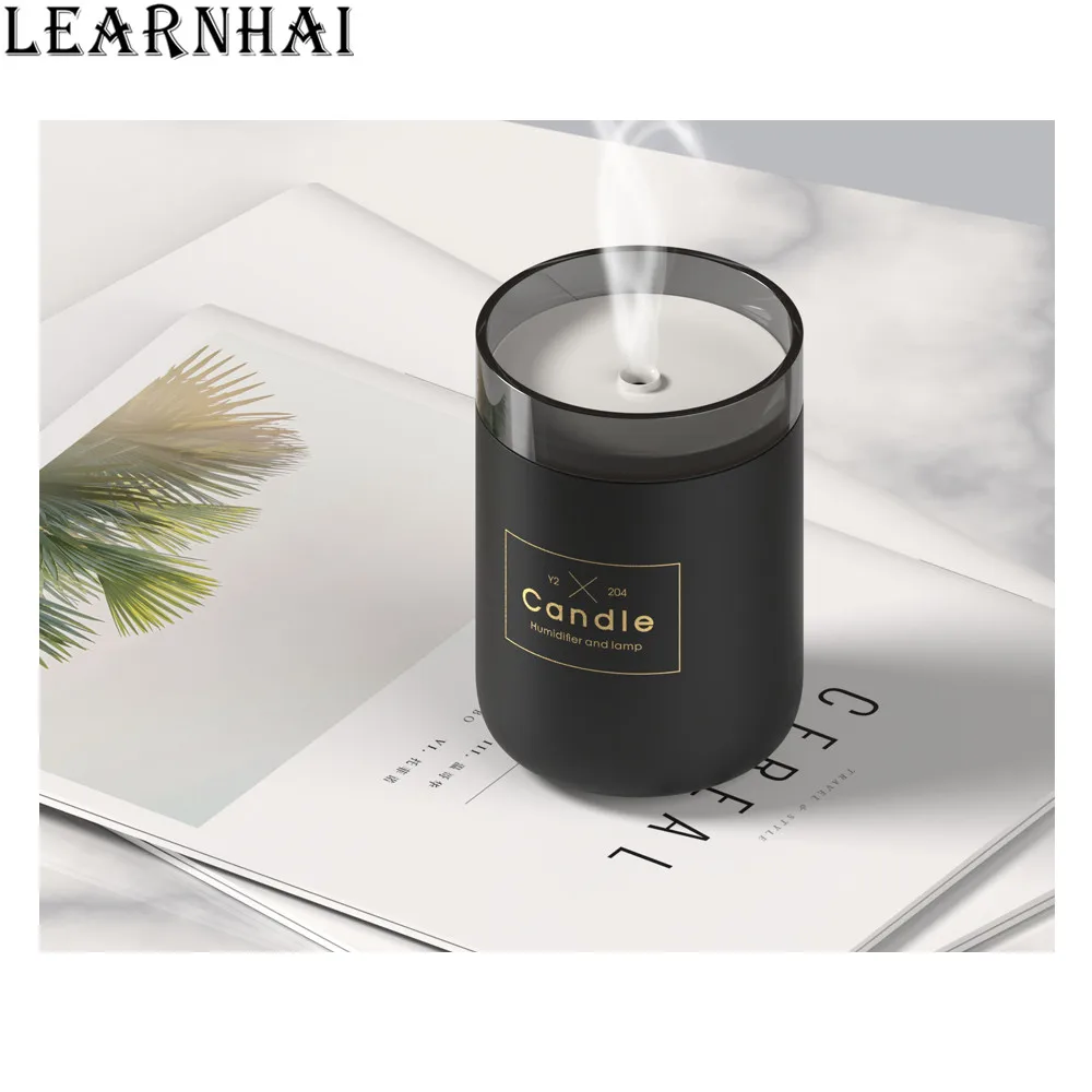

LEARNHAI 2PCS/Lot 280ML Ultrasonic Air Humidifier Candle Night Light USB Essential Oil Diffuser Car Purifier Aroma Mist Maker