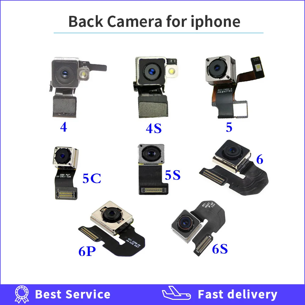 

OEM 100% TEST WORKING Back Rear Camera With Flash Module Sensor Flex Cable For iPhone 4 4S 5 5G 6 6S 6 Plus Replacement Parts