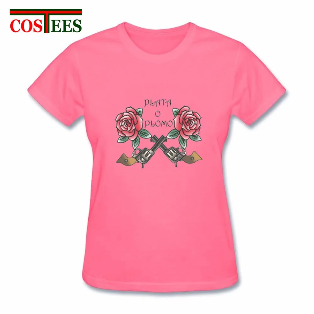 Женская футболка с цветочным принтом Camiseta брендовая одежда в виде пистолета и